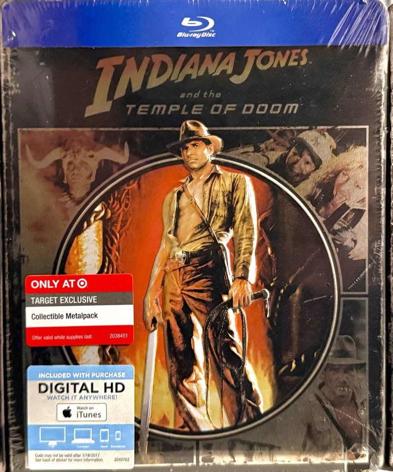 INDIANA JONES TRILOGY Limited Ed. TARGET EMBOSSED STEELBOOK OOP w/PROTECTOR READ - Image 3 of 4