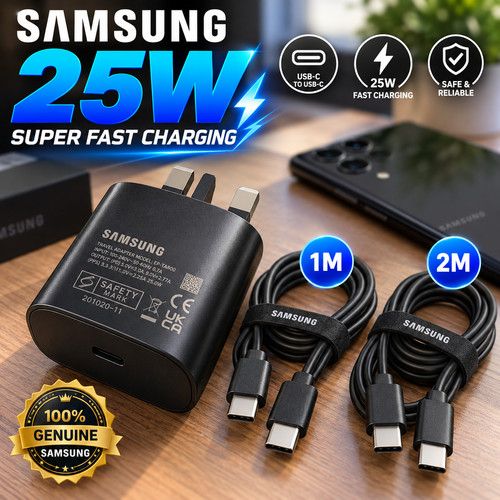 25W Super Fast USB C Charger Adapter Plug &1.8M Cable For Samsung Galaxy Phones