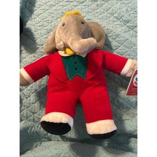 Vintage 1991 GUND Babar the Elephant Plush Macys Exclusive Red Suit NWT 04180