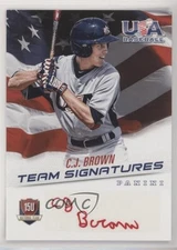 2015 USA Baseball Box Set 15U National Team Signatures Red Ink /25 CJ Brown Auto