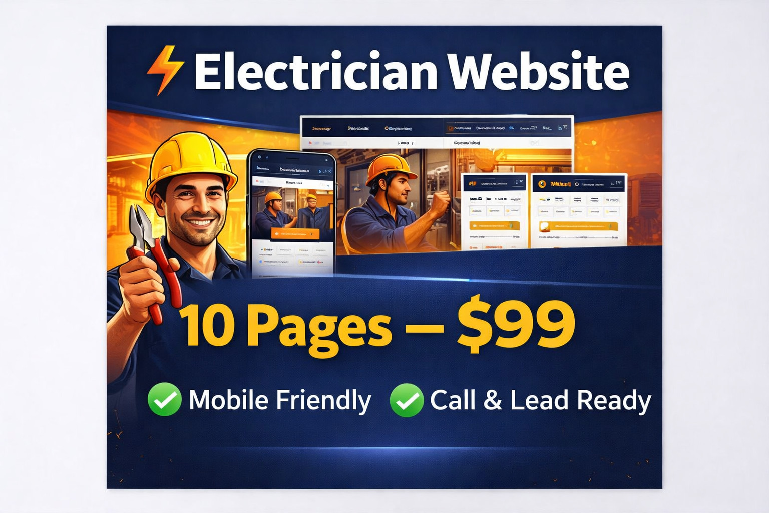 ELECTRICIAN WEBSITE DESIGN (WE DO EVERYTHING) — GET MORE CALLS & LEADS