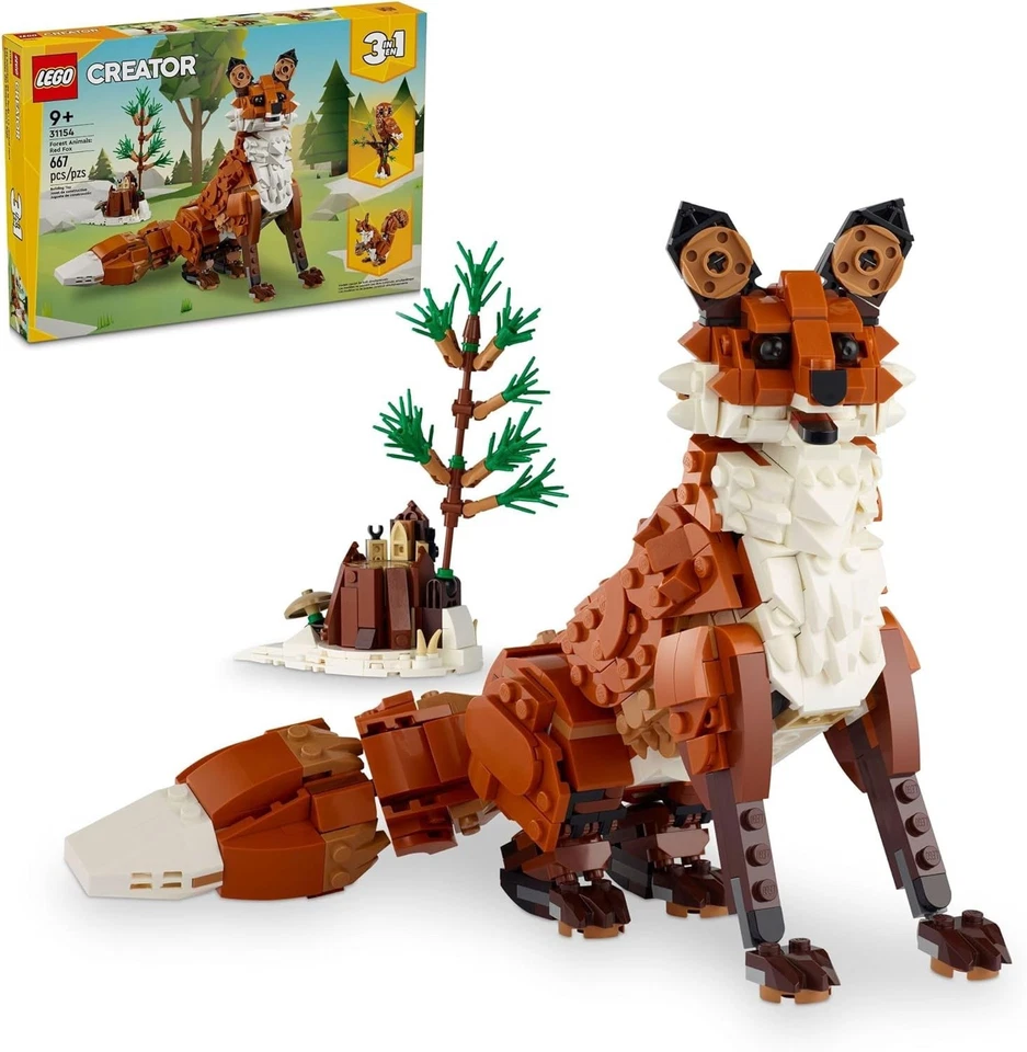 LEGO Creator 3 in 1 Forest Animals Red Fox Toys - Building Toys for Kids, Boys - Image 3 of 4
