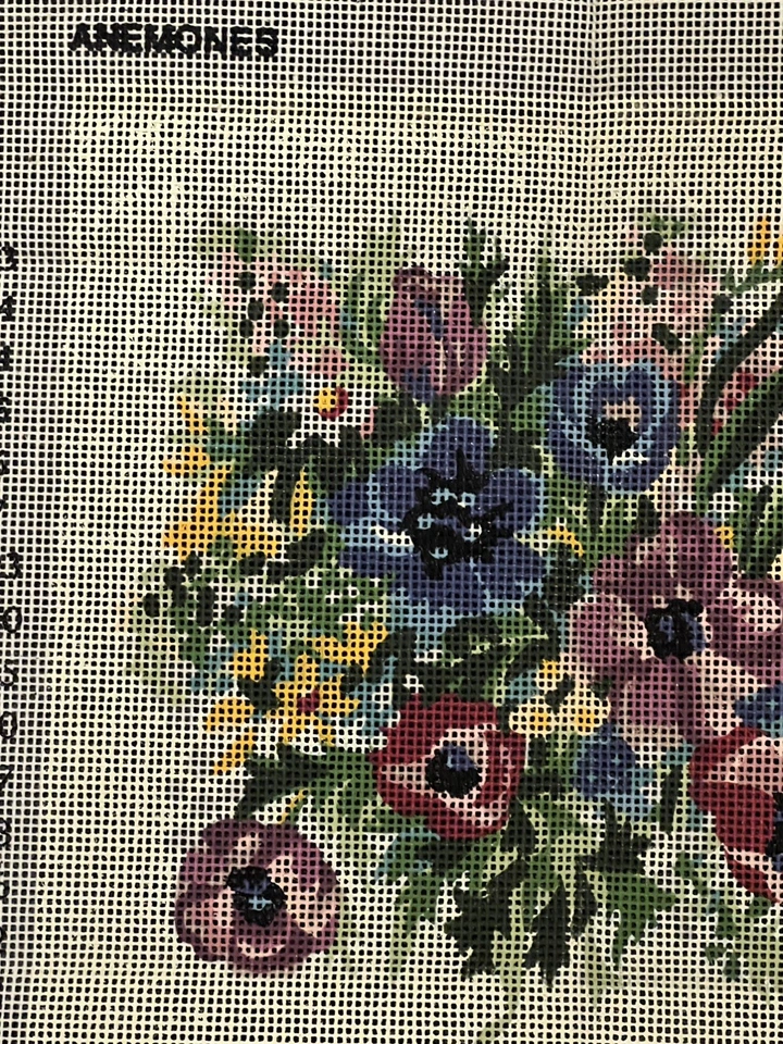 Vintage Anchor Tapestry Needlepoint Canvas Only - Anemones - Image 3 of 4