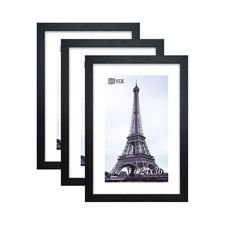 VCK 24x36 Solid Wood Poster Frames Black 3 Pack Picture Frame with Wall Mount...