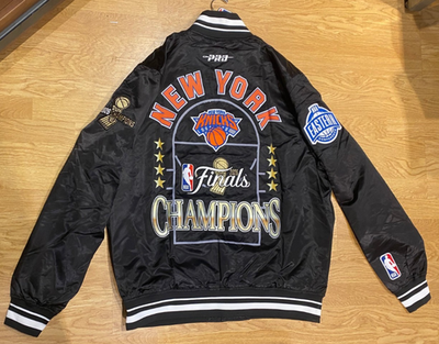 #ad #ad NEW YORK KNICKS CHAMPIONSHIP JACKET NBA SATIN MENS PRO STANDARD BLACK NEW W TAGS $170.00