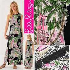 NWT $318 Lilly Pulitzer Darlene Stretch Maxi 10, 14  PB Anniversary Toile Onyx