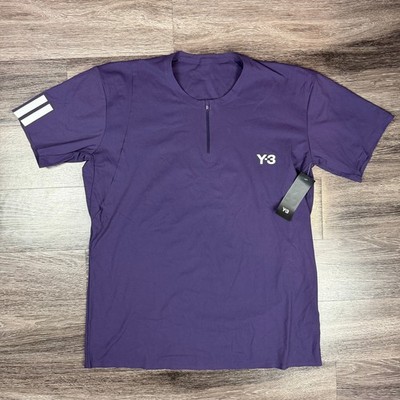Adidas Y-3 Tennis Pro Freelift Zip Tee Shirt Men's XL NWT JN2992 $85 Purple Plum