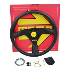 New Momo Montecarlo 350mm 14 Yellow Leather Thickened Spoke Steering Wheel