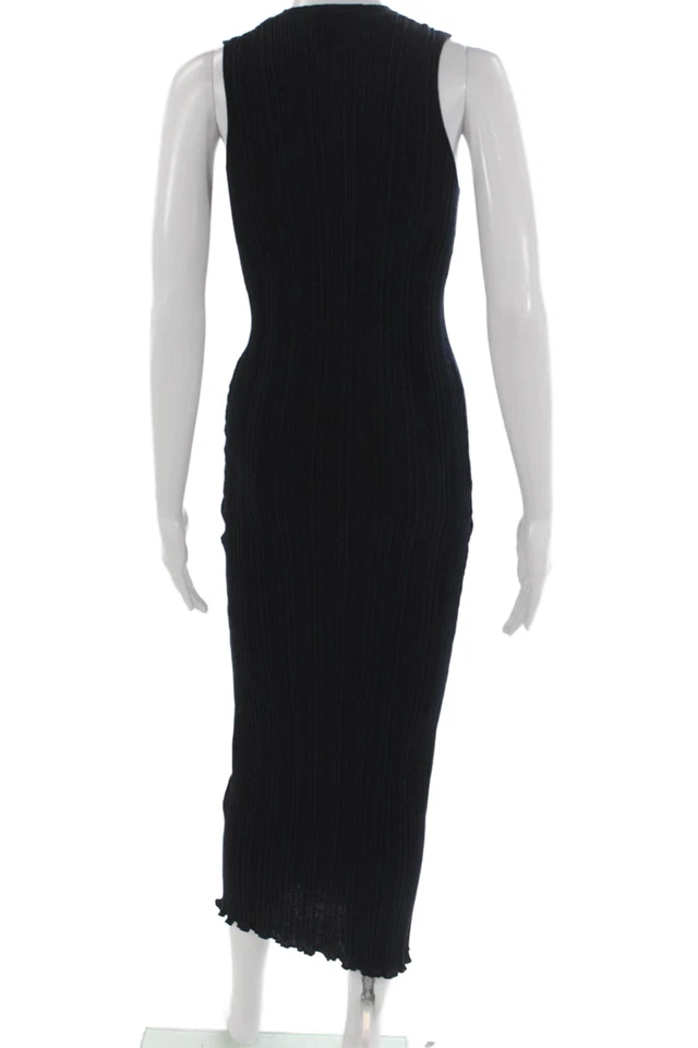 ELEVENTY Damen Maxikleid schwarz 100% Baumwolle ärmellos Rundhals Größe S - Bild 3 von 4