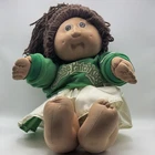 Vintage 1984 Cabbage Patch Kids Cheerleader Doll Green and White Outfit Head 2