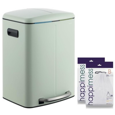 HPM1005E Marco Rectangular 10.6-Gallon Double Bucket Trash Can with Soft-Clos...