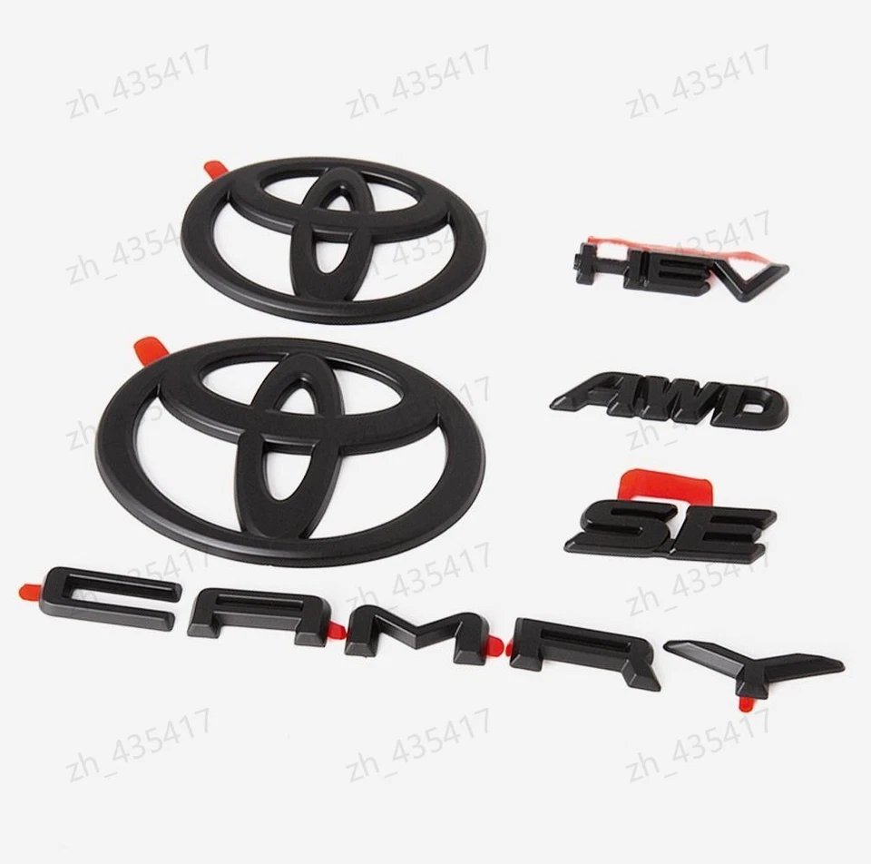 NEW TOYOTA 2025 2026 CAMRY HYBRID AWD SE HEV BLACKOUT EMBLEM OVERLAY KITS SET - Bild 3 von 3