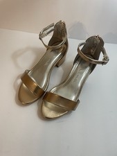 Nina Gold Strappy Ankle Strap Block Heel Sandals kids