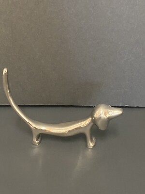 Dachshund Sausage Dog Ring Holder Crystal Eyes  Ornaments