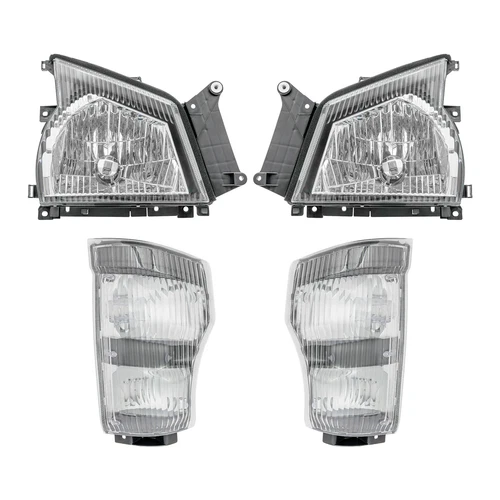 Headlights & Corner Lights LH+RH For 2004-2007 Isuzu NPR NQR 2005-07 GMC W-4500 - Picture 6 of 6