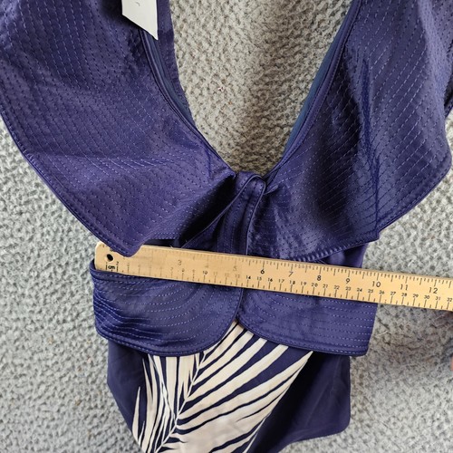 Johanna Ortiz Navegando Ando Ruffled One Piece Swimsuit Women's XS Navy/Ecru~ - Picture 5 of 16