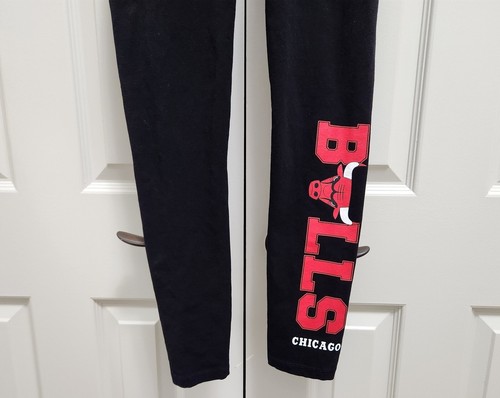 Women's NBA Cotton Blend Black Red Chicago Bulls Pull On High Waist Leggings XS - Picture 3 of 6