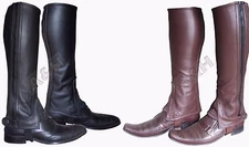 Leather Half Chaps various Sizes Black/Brown Adults/Children Horse Riding New 