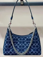 COACH CAM27 Juliet Shoulder Bag In Signature Denim Deep Blue Outlet NEW JPN #GBJ