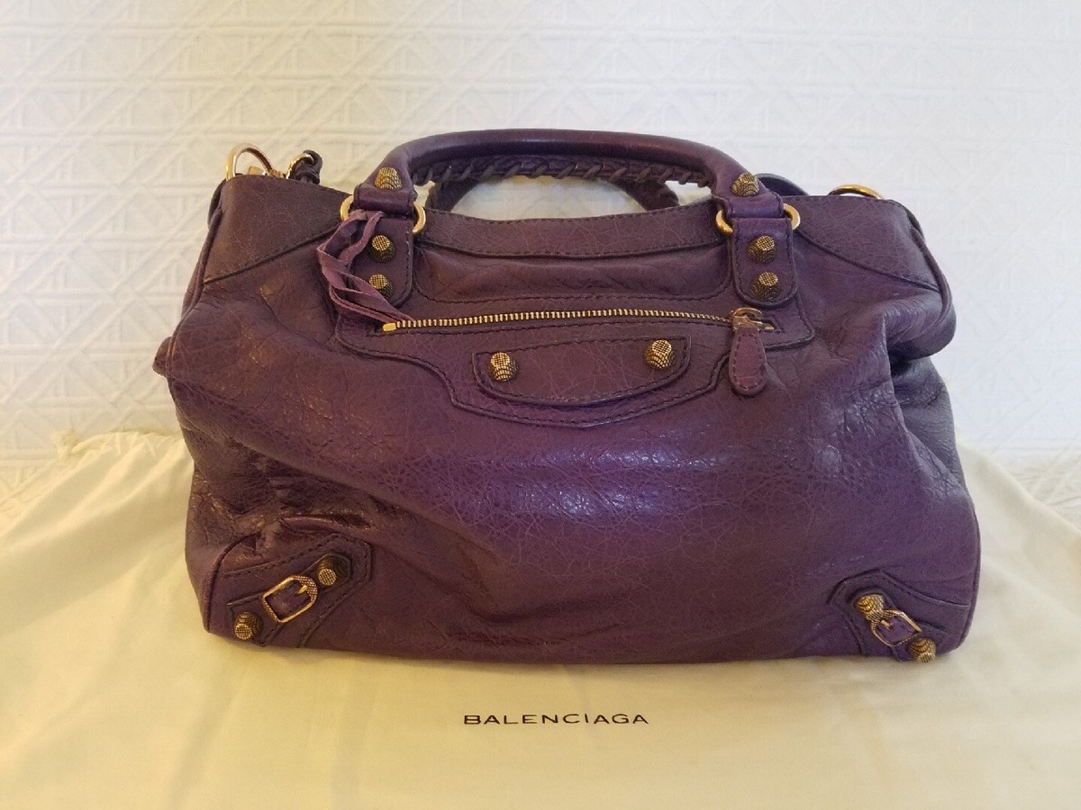 BALENCIAGA ジャイアントシティ ブラック革×ピンクゴールド金具 希少