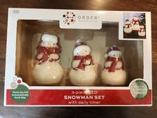 Order Home Collection 3-Piece LED Snowman Christmas Set 4-Hour Timer - Tested
