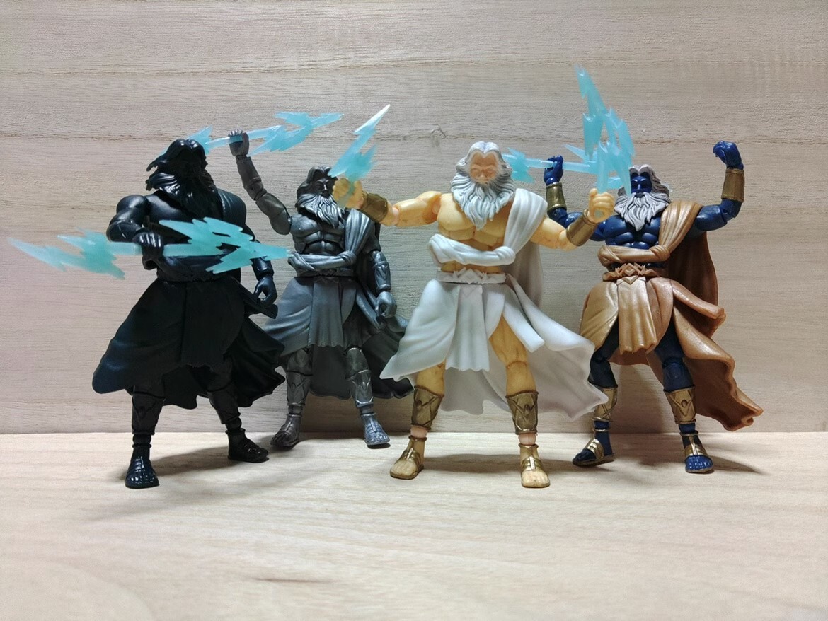 5 PCS/SET Movable Majestic Greek Gods Zeus Figure Gashapon