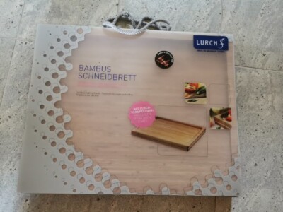 LURCH 10909 Schneidbrett Bambus / stabiles Schneidbrett aus dreilagigem Bambus
