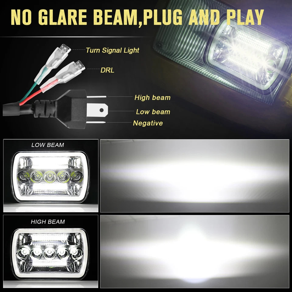 For International Harvester 9900 9200 9400i 4700 4800 7x6inch Led Halo Headlight - Image 3 of 4