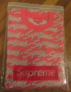 supreme signature script logo tee