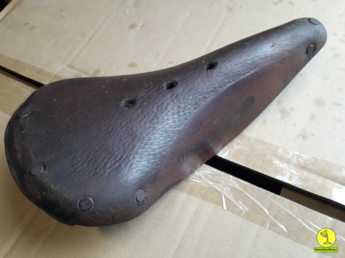Selle Cuir Vintage Brooks Angleterre - Marron - Pour Compétition/Vélos De Route - Occasion