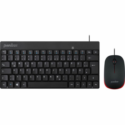 Perixx PERIDUO-212 DE Mini USB-Tastatur und Maus Set schwarz