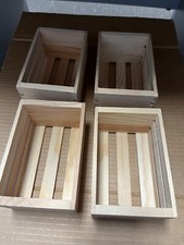 Set of 4 Wooden Crate 5 x 3.5 x 2.5 inch 