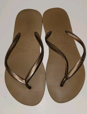 HAVAIANAS khaki Taupe Brown Rubber Flip Flop Thong Sandals