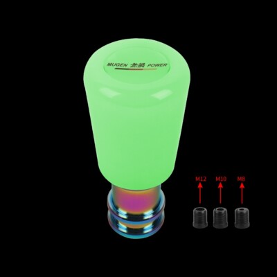 JDM MUGEN Glow in the dark Green Acrylic Manual Stick Gear Shift Knob Shifter