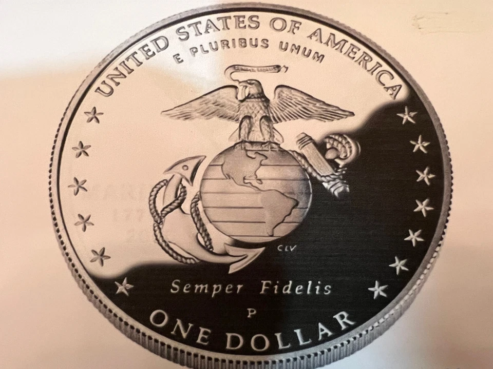 2005 UNITED STATES MARINE CORPS 230th ANNIVERSARY PROOF SILVER DOLLAR. - Image 2 of 4