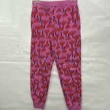 Hanna Andersson Girls Pink Floral Tie Waist Cuffed Cotton Sweatpants Girls 12