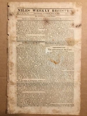 Niles Weekly Register 1816 U.S. Imports. U.S. Militia. Gov Speech. Steam Power