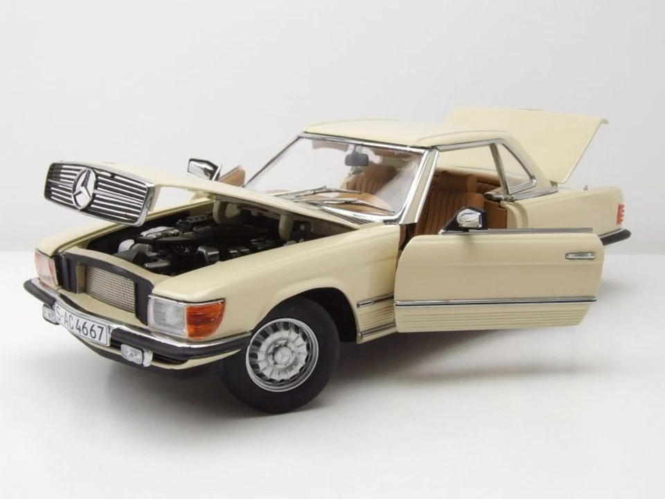Mercedes 350 Sl Hardtop R107 1977 Marfil Coche a Escala Blanco 1:18 Sun Star - Imagen 4 de 4