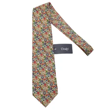 Drake's NWT Neck Tie in Yellow / Multicolor Mini Floral Print 100% Silk