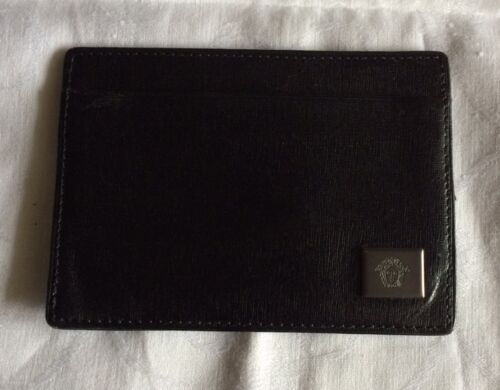 Versace Porta Carte di Credito Pelle Nera Bello Credit Card Holder Leather - Imagen 1 de 4