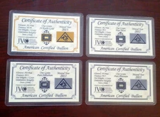 Gold Silver Platinum Palladium ACB 1GRAIN Combo 4-Pack BULLION Bars w/COA's