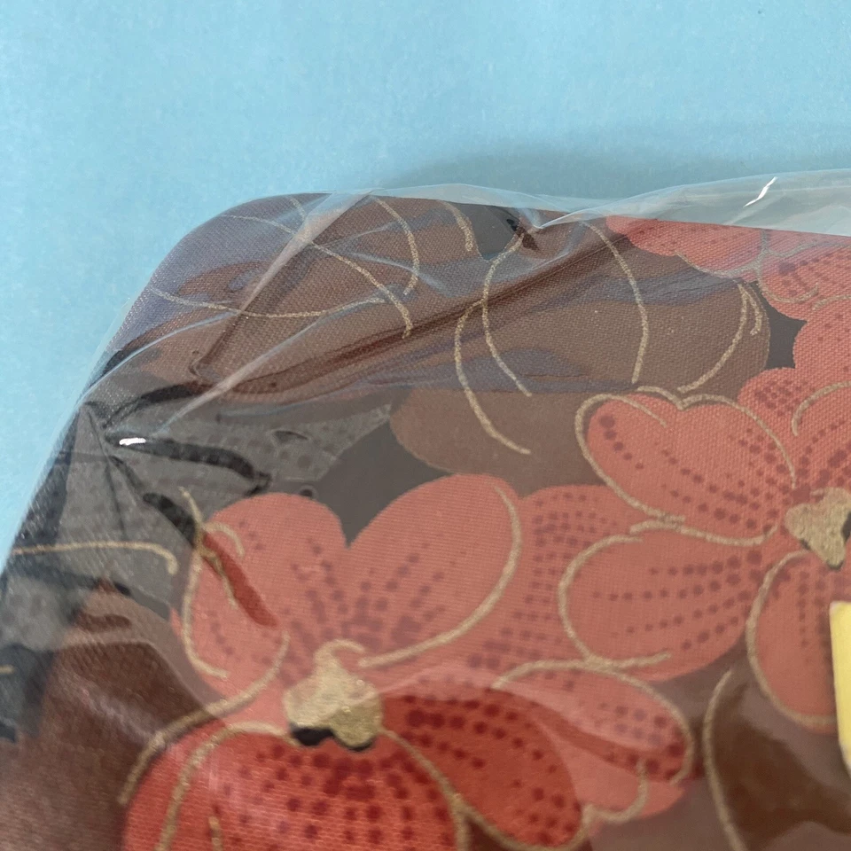 Cartera Tailandesa 100% Seda Hecha en Tailandia Floral Dorado Melocotón Marrón Nueva Foto 4 de 4