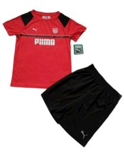 Puma Boys 2pc Red/Black Short Sleeve Shirt  Shorts Set Size 5