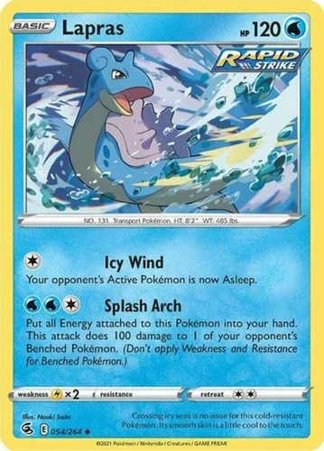 Lapras - 054/264 - Uncommon (Lp) Fusion Strike - Water Pokémon - product listing photo