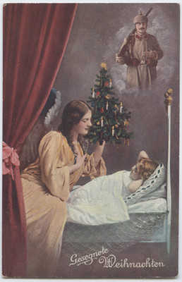 AK Gesegnete Weihnachten Mutter und Kind Weihnachtsbaum Soldat, nicht gelaufen