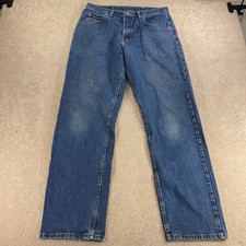 Wrangler Relaxed Fit Jeans Mens 34x34 Blue Medium Wash Straight Leg