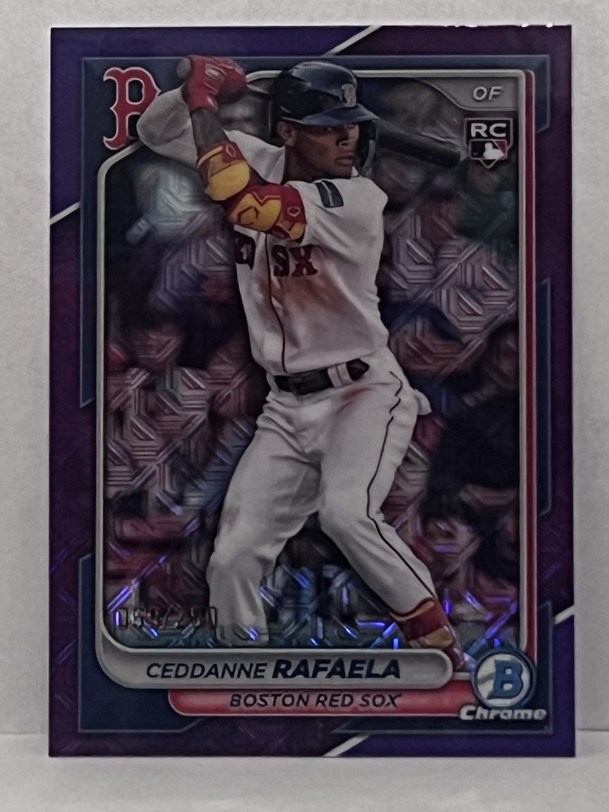 2024 Bowman Chrome - Ceddanne Rafaela #5 Purple Mojo Refractor /250 (RC)