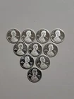 Lot of 10x 1g .999 Fine Silver Shield Penny Tribute Rounds