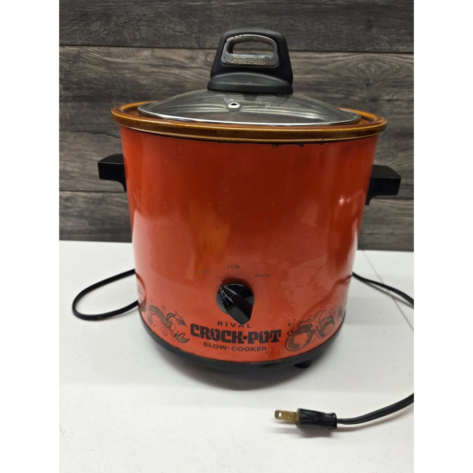 Vintage Rival Crock-Pot Slow Cooker Orange Retro 3.5 Qt Model 3100/2 Manual