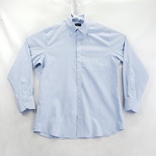 Proper Cloth Dress Shirt Mens 16 33 Slim Blue Check Regular Non Iron Stretch